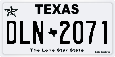 TX license plate DLN2071