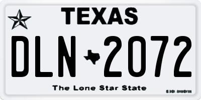 TX license plate DLN2072
