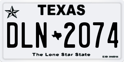 TX license plate DLN2074
