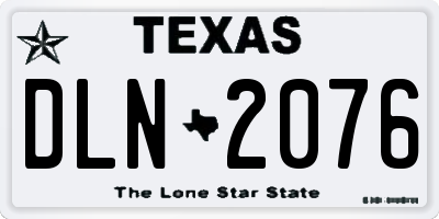 TX license plate DLN2076