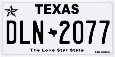 TX license plate DLN2077