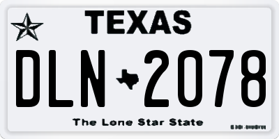 TX license plate DLN2078