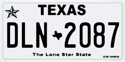 TX license plate DLN2087