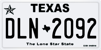 TX license plate DLN2092