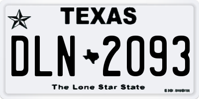 TX license plate DLN2093