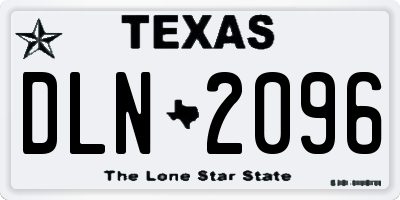 TX license plate DLN2096