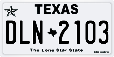 TX license plate DLN2103