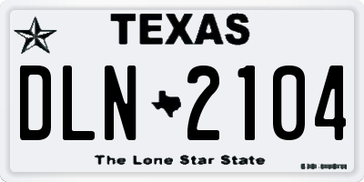 TX license plate DLN2104