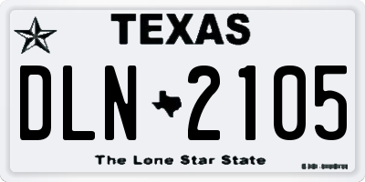 TX license plate DLN2105