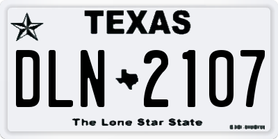 TX license plate DLN2107