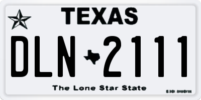 TX license plate DLN2111