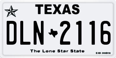 TX license plate DLN2116