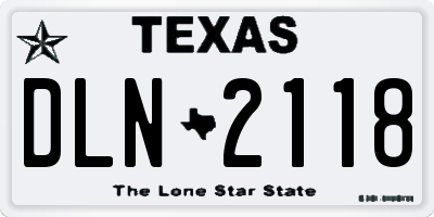 TX license plate DLN2118