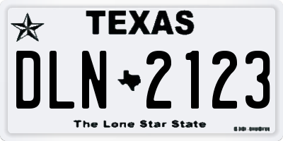 TX license plate DLN2123
