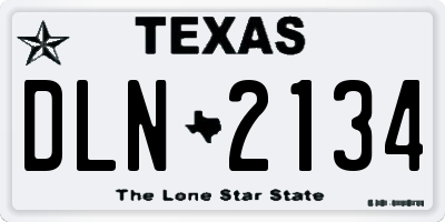 TX license plate DLN2134