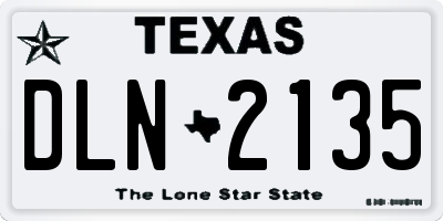 TX license plate DLN2135