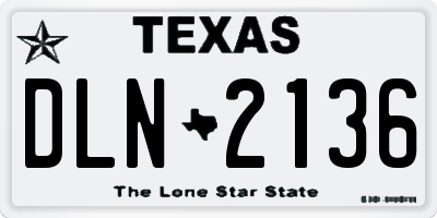 TX license plate DLN2136