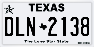 TX license plate DLN2138