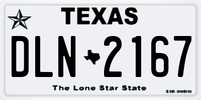 TX license plate DLN2167