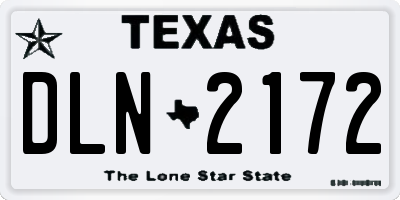 TX license plate DLN2172
