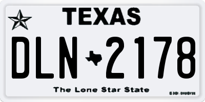 TX license plate DLN2178