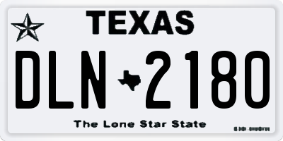 TX license plate DLN2180