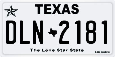 TX license plate DLN2181