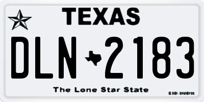 TX license plate DLN2183