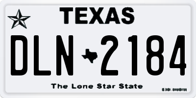 TX license plate DLN2184