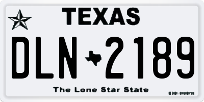 TX license plate DLN2189