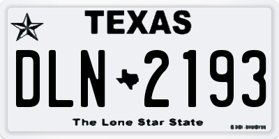 TX license plate DLN2193
