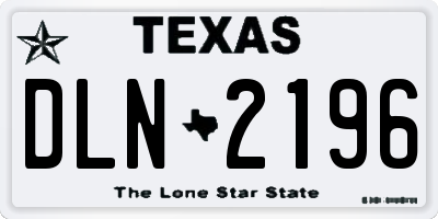TX license plate DLN2196