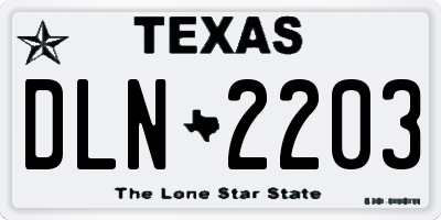 TX license plate DLN2203