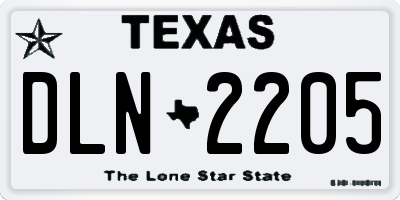 TX license plate DLN2205