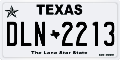 TX license plate DLN2213