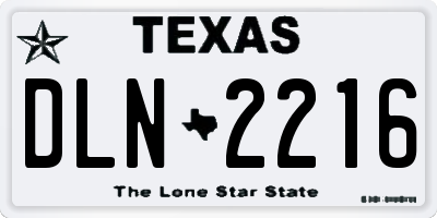 TX license plate DLN2216