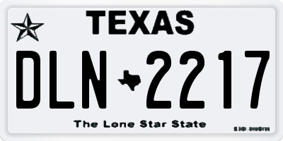 TX license plate DLN2217
