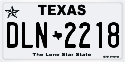 TX license plate DLN2218