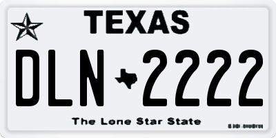 TX license plate DLN2222