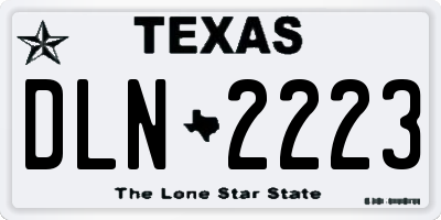 TX license plate DLN2223