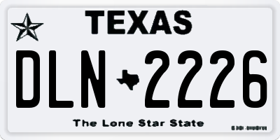 TX license plate DLN2226