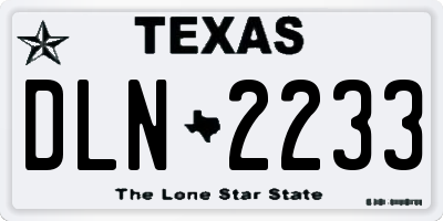 TX license plate DLN2233