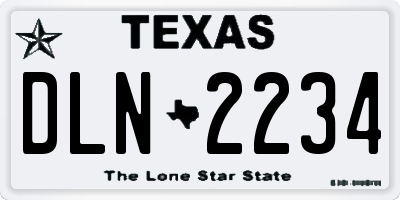 TX license plate DLN2234