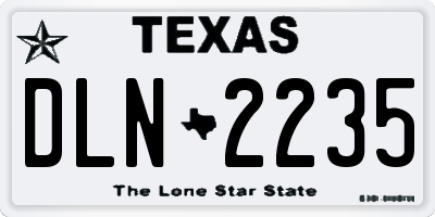 TX license plate DLN2235