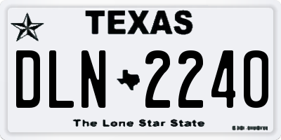 TX license plate DLN2240