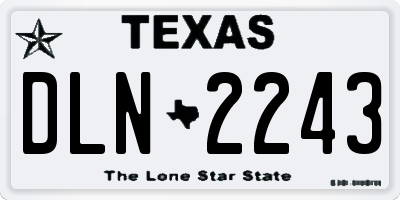 TX license plate DLN2243