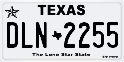 TX license plate DLN2255