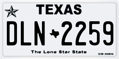 TX license plate DLN2259