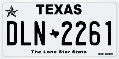 TX license plate DLN2261