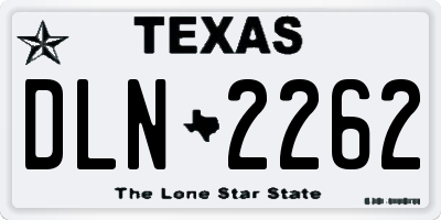 TX license plate DLN2262
